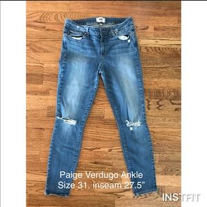 Paige Denim Verdugo Ankle size 31